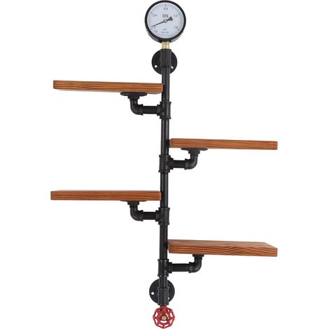 Étagères Flottantes Murales, étagère à 4 Couches de Style Rétro, étagère à Tuyaux Industrielle, étagère à Livres, étagère à Bricolage, Décoration de la Maison pour Chambre à Coucher, Salon (1/5)