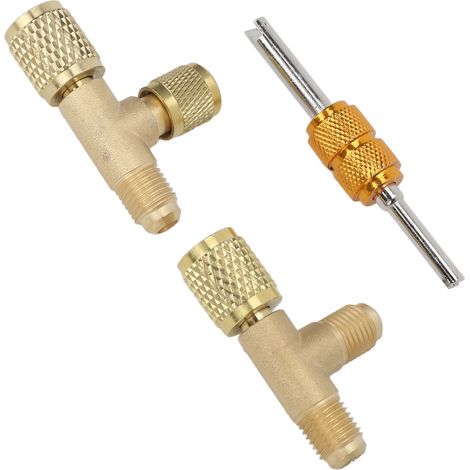 Adaptateur en T Laiton 1/4 de Pouce pour Raccords Rapides, Compatible R22 R12 R134a et Manomètre de Vide (1/4)