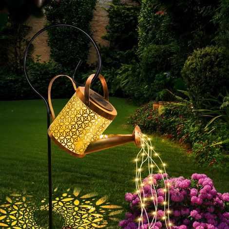 Lampe arrosoir solaire, guirlande lumineuse LED étanche à double mode, idéale pour le jardin, la terrasse ou la cour, avec lanterne décorative pour plantes.-AquaForge