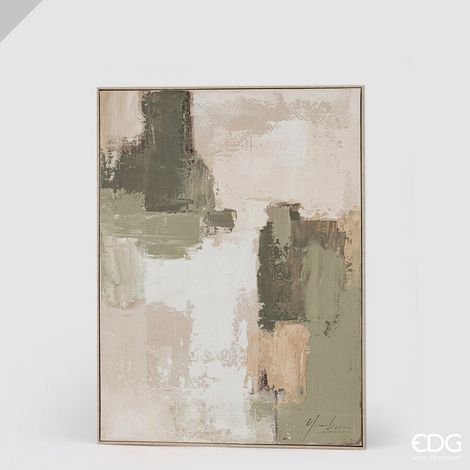 EDG Enzo De Gasperi Quadro Abstract Rettangolare Smeraldi 120 x 90 Cm – Decorazione Parete Design Moderno Casa