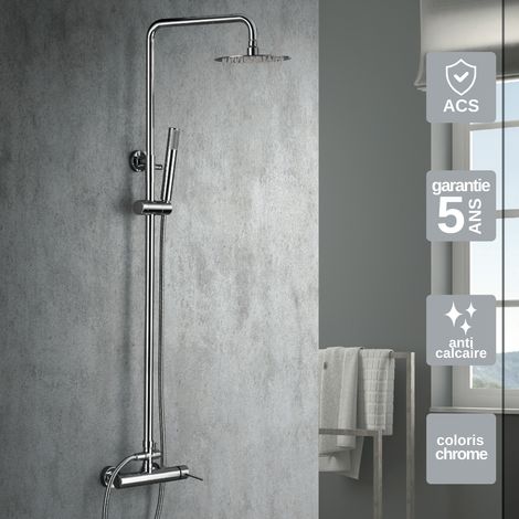 Colonne de Douche chromé anti-calcaire - Design Moderne et Économie d'eau - Kit Complet MILOS IMEX (1/4)