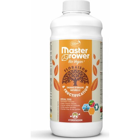 Engrais BIO VEGAN Bloom 1 litre Master Grower - Hydropassion (1/2)