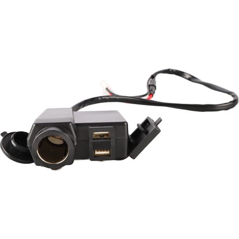 Chargeur Moto USB 4.2A avec Allume-Cigare Prise, Double Port, Voltmètre Intégré, Écran de Tension, Compatible Scooter et Motocyclette (1/5)