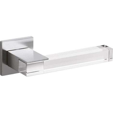 Poignée de porte design Ice Cube chrome mat et transparent - M223NSB8BM6