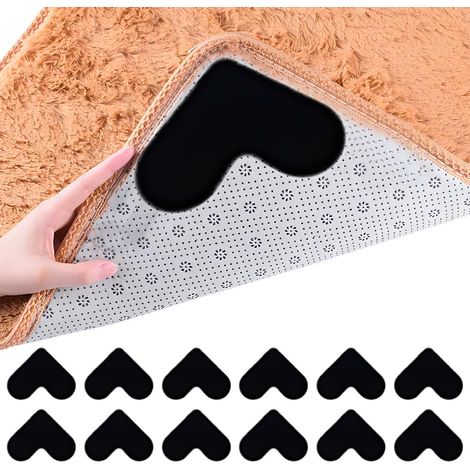12 Pads Antidérapant, Forme Cœur, Polymère PU, Pour Tapis Parquet Carrelage (1/5)