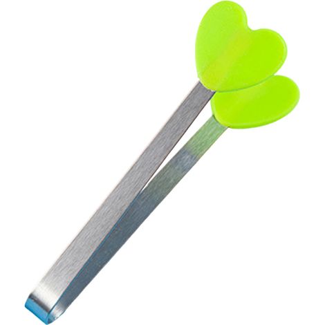 Pince alimentaire en silicone Irovami, pince à glaçons, mini pince alimentaire décontractée en acier inoxydable - Verte (1/2)