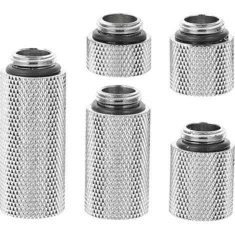 1 kit de raccord d'extension mâle-femelle en laiton pour refroidissement liquide d'ordinateur-4.00X1.50X1.50CM-Silver (1/4)