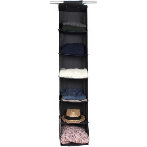 Rack en tissu 6 cases 30x30x140 cm – Matière PP intissé 150 gr – Rangement chaussures et accessoires (1/3)