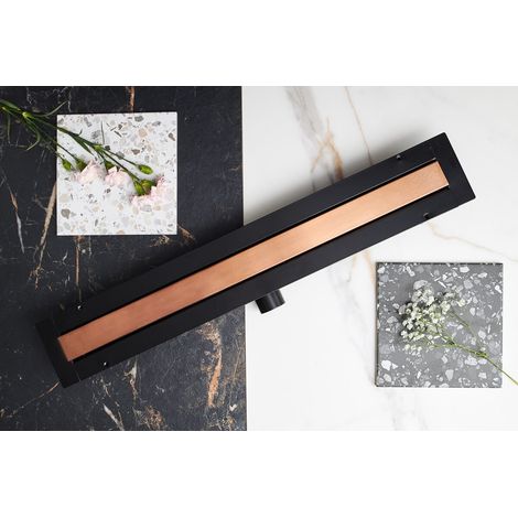 Desagüe lineal oro rosa cepillado - Extra bajo - LINE PRO - Oro rosa cepillado 120 cm (1/5)