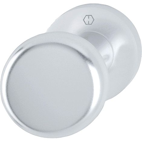 Poignée de porte en aluminium Bouton fixe sur rosace ronde Forme cylindrique Argenté anodisé (1/3)