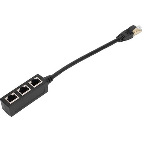 Adaptateur Ethernet RJ45, rallonge 1 vers 3 ports, excellente connexion, transfert de signal optimal, adaptateur de prise Ethernet (1/5)