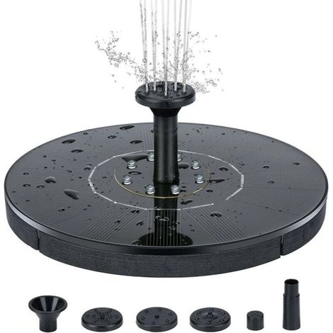 Fontaine solaire extérieure 16cm - Pompe intégrée - Pour jardin et terrasse - Décoration aquatique élégante (1/4)