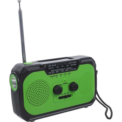 Radio D’Urgence Multifonction à Manivelle et Solaire Lampe LED (1/5)