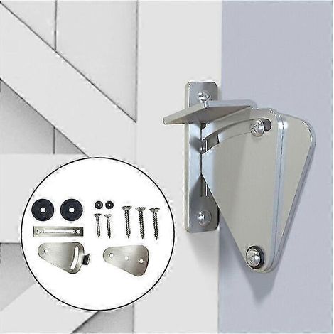Loquets pour grandes portes coulissantes, compatibles avec les portes escamotables, de garage et d'abri de jardin, en bois et en verre, argentés. (1/4)
