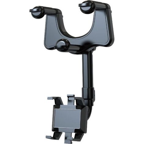 Car Phone Holder for Rearview Mirror, 360° Rotating Retractable Car Phone Holder, Suitable for All Smartphones (1/5)