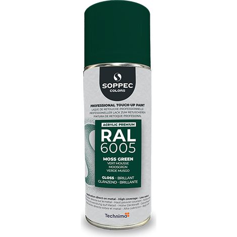 Peinture Acrylic Premium Vert mousse Brillant 400Ml RAL6005 - SOPPEC - 424120