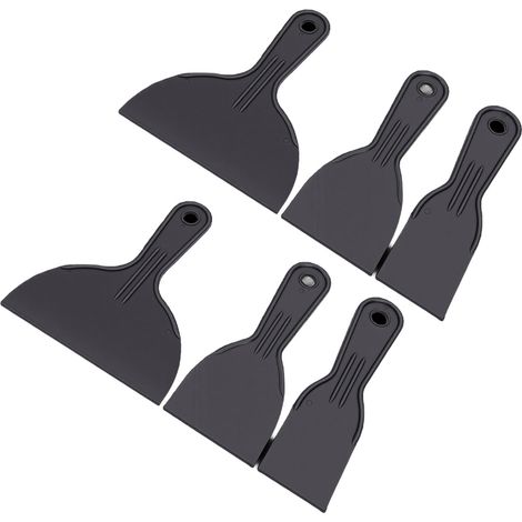 6-teiliges Set Farbschaber aus Kunststoff, 2, 3, 6 Zoll (ca. 5, 8, 15 cm) lang, für Wandspachtelarbeiten, Streichen, Ausbessern und Verfugen von Trockenbauwänden