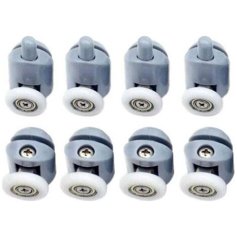 Roulettes pour Porte de Douche 8 pièces Galets de porte de douche Roulette Porte Coulissante Douche Roulettes Cabine de Douche pour Porte Douche Salle de Bain 25 mm (1/4)