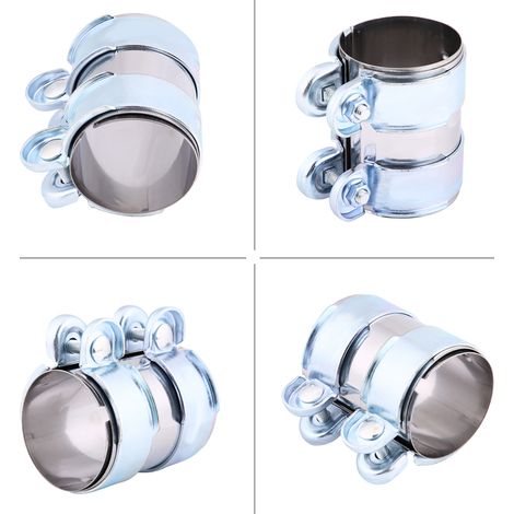 Bride de serrage turbo d'échappement acier inoxydable 2 pouces, raccord tuyau silencieux catback avec boulons (1/5)