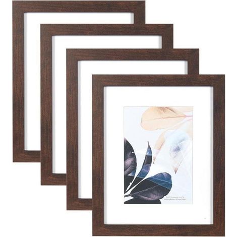 Holz-Bilderrahmen 25,4 x 20,3 cm, 4 Stück, Walnuss, Wand- & Tischmontage (1/5)