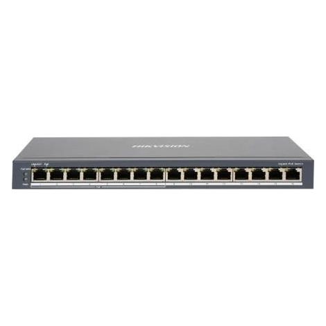 Switch Hikvision 8 Porte Gigabit PoE, RJ45 8 Gbps, 802.3af/at, Budget PoE 110W, Ideale per SOHO - DS-3E0516P-O