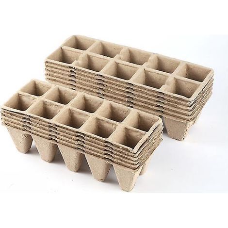 10 X Plaque Pot De Semis De Fleur Et Plante Godets Pour Semis En Fibres Biodgradables Avec 100 Compartiment Pour Jardin Potager (1/5)