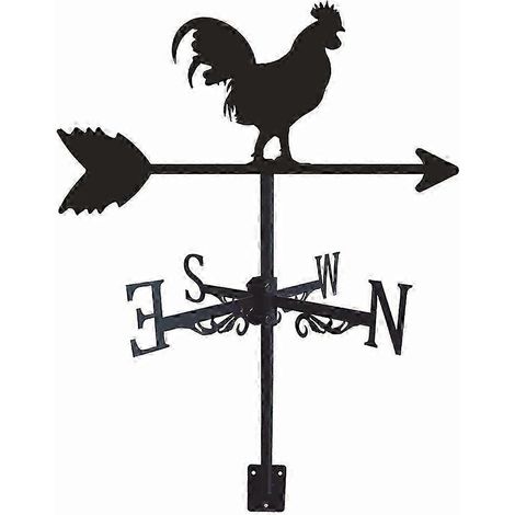 Girouette en forme de coq, silhouette de coq, indicateur de vent, décoration extérieure pour jardin ou toit JN (1/5)