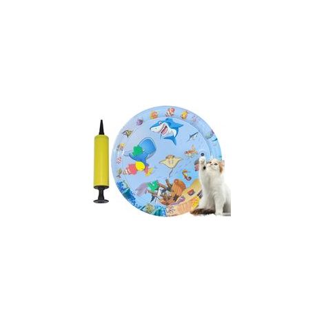 Katzenwassermatte, hochwertige, dicke sensorische Wassermatte, aufblasbare Katzenwassermatte, interaktive Wassermatte für den Sommer, geeignet für Katzen, Hunde und Babys (Sharks) (1/4)