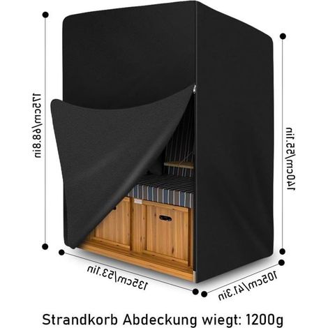 Housse de protection Molbory 420D pour fauteuil-cabine de plage - Étanche - Avec sac de transport - 135 x 105 x 175/140 cm (1/4)