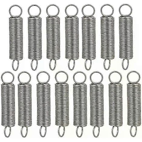 Ressorts de tension allongés 2-15, diamètre du fil 4-12 mm, diamètre extérieur 3-10 mm, longueur libre 15-70 mm, petits ressorts de tension à double crochet en acier inoxydable (1/5)