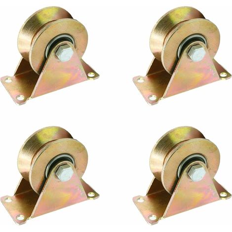 4 Pièces Poulie de Levage, Poulie Roue à Rainure en V, Poulie de Mouflage, Poulie Simple, Forte Capacité de Charge, Pour Cordes Machines Industrielles, Volets Roulants, Cordes en Acier, Cable (1/5)
