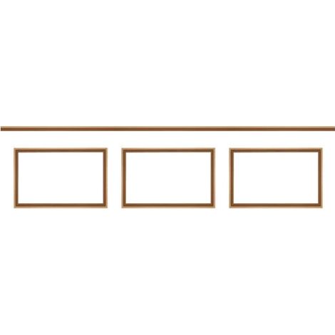 Nordlinger – Kit moulure décor 3 – Moulure murale bois 100% FSC – Longueur 265 à 300 cm – Prête à poser – Soubassement mural 60 cm