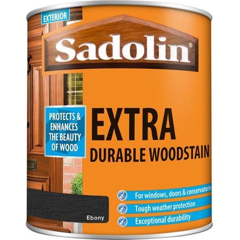 Sadolin 5028542 Extra Durable Woodstain Ebony 1 litre SAD5028542