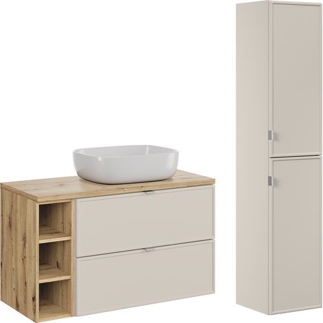 Set di mobili da bagno con lavabo Alba cachemire 100cm