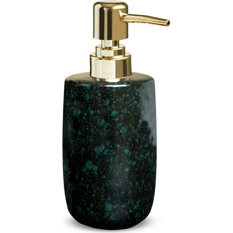 Dispensador de jabón de 350 ml, interior AWD, Beso 1924, negro y verde.