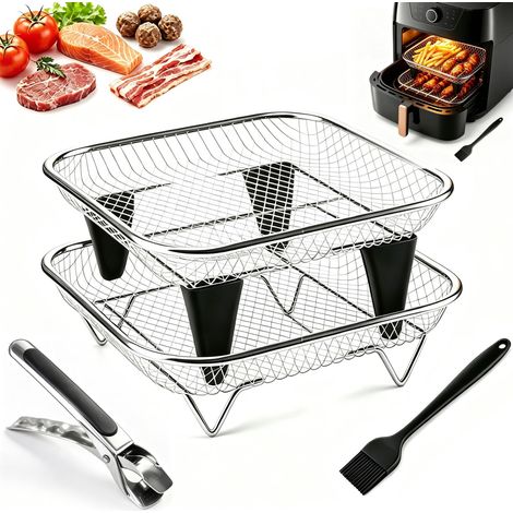 Accessoire Air Fryer Grille Air Fryer Chaud Carrée en Acier Inoxydable (1/5)