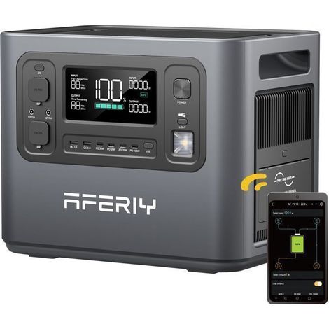 Générateur électrique portable - AFERIY - P210 - 2048Wh - 2400W - Recharge 1,5h-APP BMS UPS