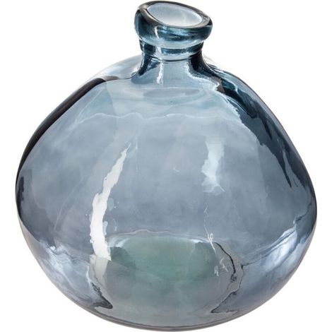 Vase Rond en Verre Recyclé "Ballon" 22cm Orage