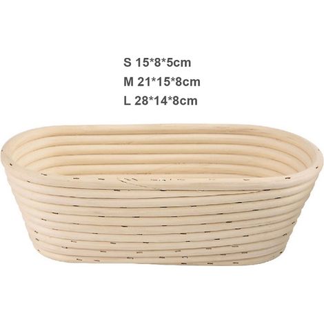 panier de cuisine long en rotin pour la fermentation de la pâte, panier à pain en rotin pour la cuisson, panier de rangement des aliments en rotin (1/5)