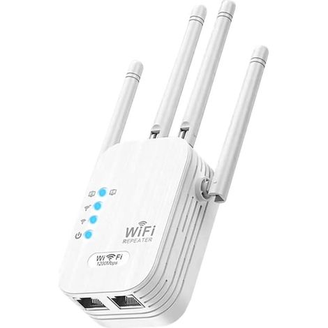 1200 Mbit/s WLAN-Signalverstärker (5 GHz und 2,4 GHz) für Zuhause, Internetverstärker, Repeater mit Ethernet-Anschluss und Zugangspunkt (1/5)