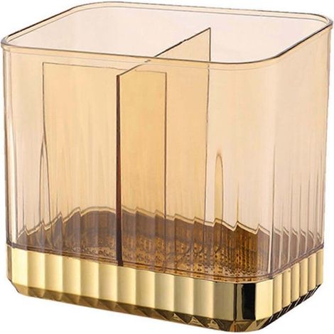 Boîte de rangement pour couverts QingHai, grande capacité, légère et luxueuse, avec compartiments transparents pour fourchettes et cuillères. Accessoire de cuisine. (1/4)