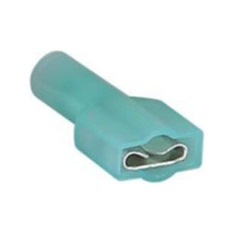 100 Cosses avec connecteur plat isole 6.3mm D1.5 - 2.5mm2 - bleu turquoise