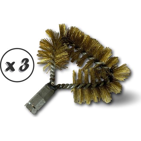 Goupillon de face chaudière  Fil acier cablé laitonné  Adaptable canne tringle - Quantité x 3 - Goupillon de face (1/5)
