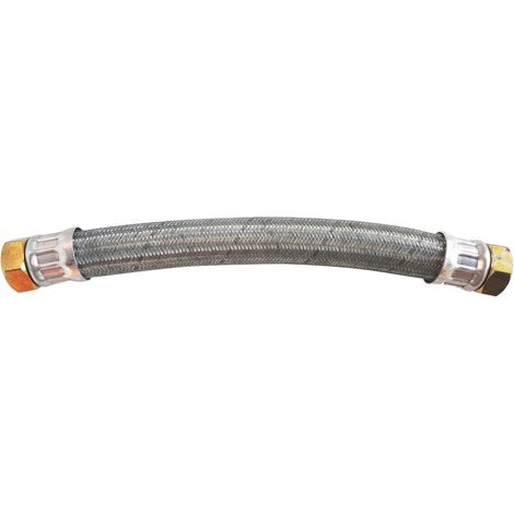 1 Flexible de chauffage DN40, 500 mm, acier galvanisé, raccords laiton, tuyau EPDM, pour installation chauffage