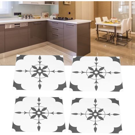 Lot de 4 stickers adhésifs créatifs sans colle pour la rénovation de sols, mosaïque, salle de bain, chambre, salon, etc. (1/5)
