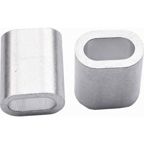 Manchon en aluminium pour câble acier ovale M0.6, pièce de sertissage pour élingue, filet et tendeur de câble (1/5)
