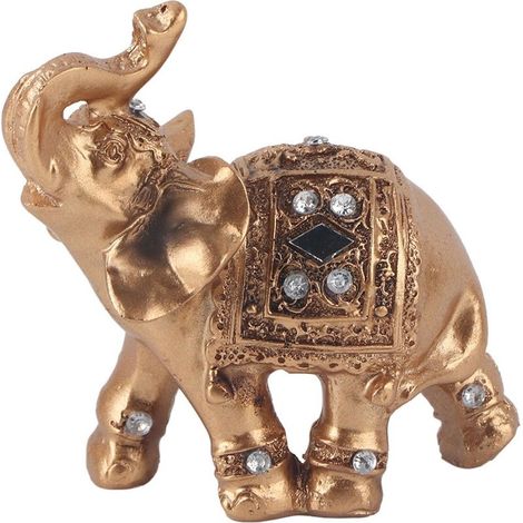 Figurine of statue elegant gold with trunk face to the strong of richesse to collectionner (9 9cm) (1/5)