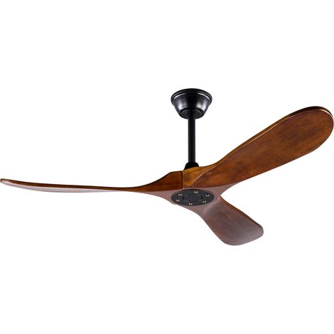 Ventilatore a soffitto 52 pollici a 3 pale in legno nero no luce con telecomando (1/5)