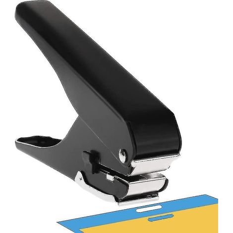 Elliptischer Locher, Locher für Ausweise, Namensschilder, PVC- und Papierschlitze, robuster Locher für den professionellen Einsatz. (1/5)