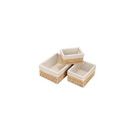 Cesta de almacenamiento, juego de 3 cestas de almacenamiento tejidas, cestas y cajas de almacenamiento, contenedor de almacenamiento para baño, cocina, organizador para cambiador de bebé - Crezuo